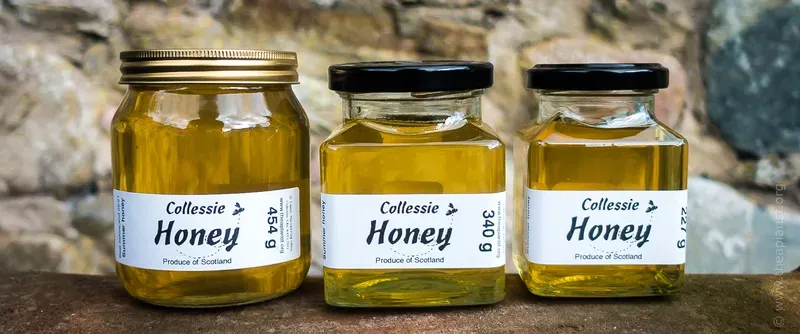 Three jars of honey