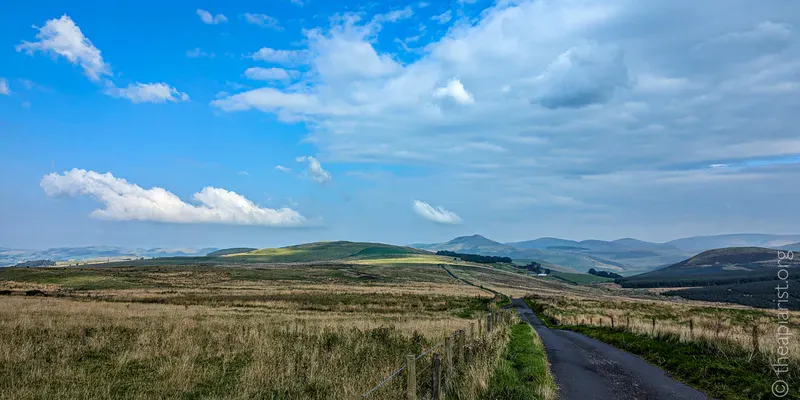 Picture of the Cheviot hills on the border of Scotland and England