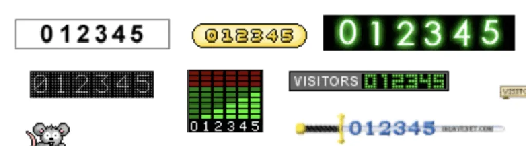 A series of images of numbers, reproduced digitally, all 012345