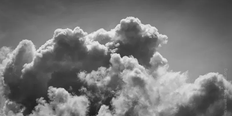 Black and white image of clouds